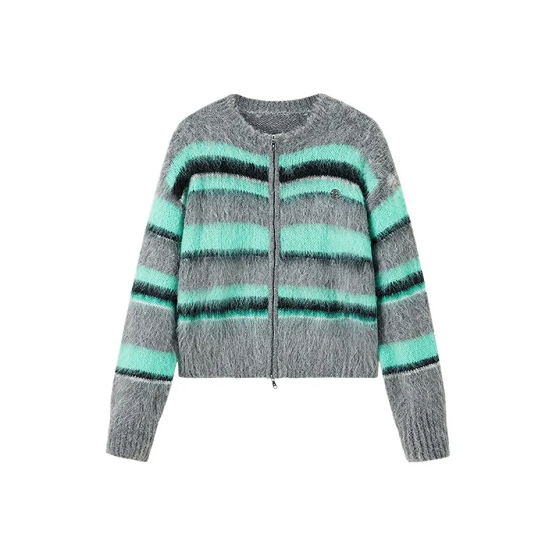 Women's Contrast Color Wool Knit Cardigan sold by PEACEBIRD