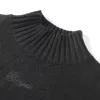 Women's Black Mock Neck Embroideried Pullover sold by PEACEBIRD