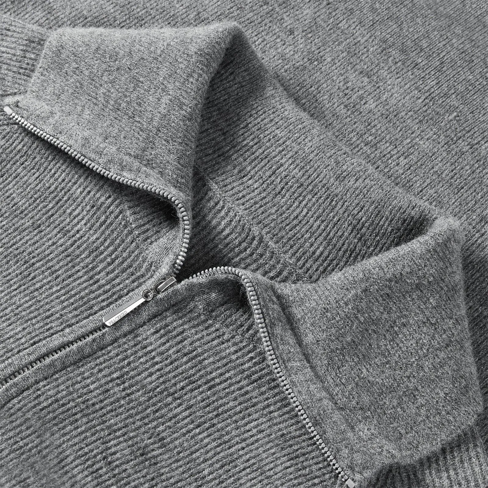 Women's Gray Half Zip Pullover sold by PEACEBIRD product image thumbnail 4