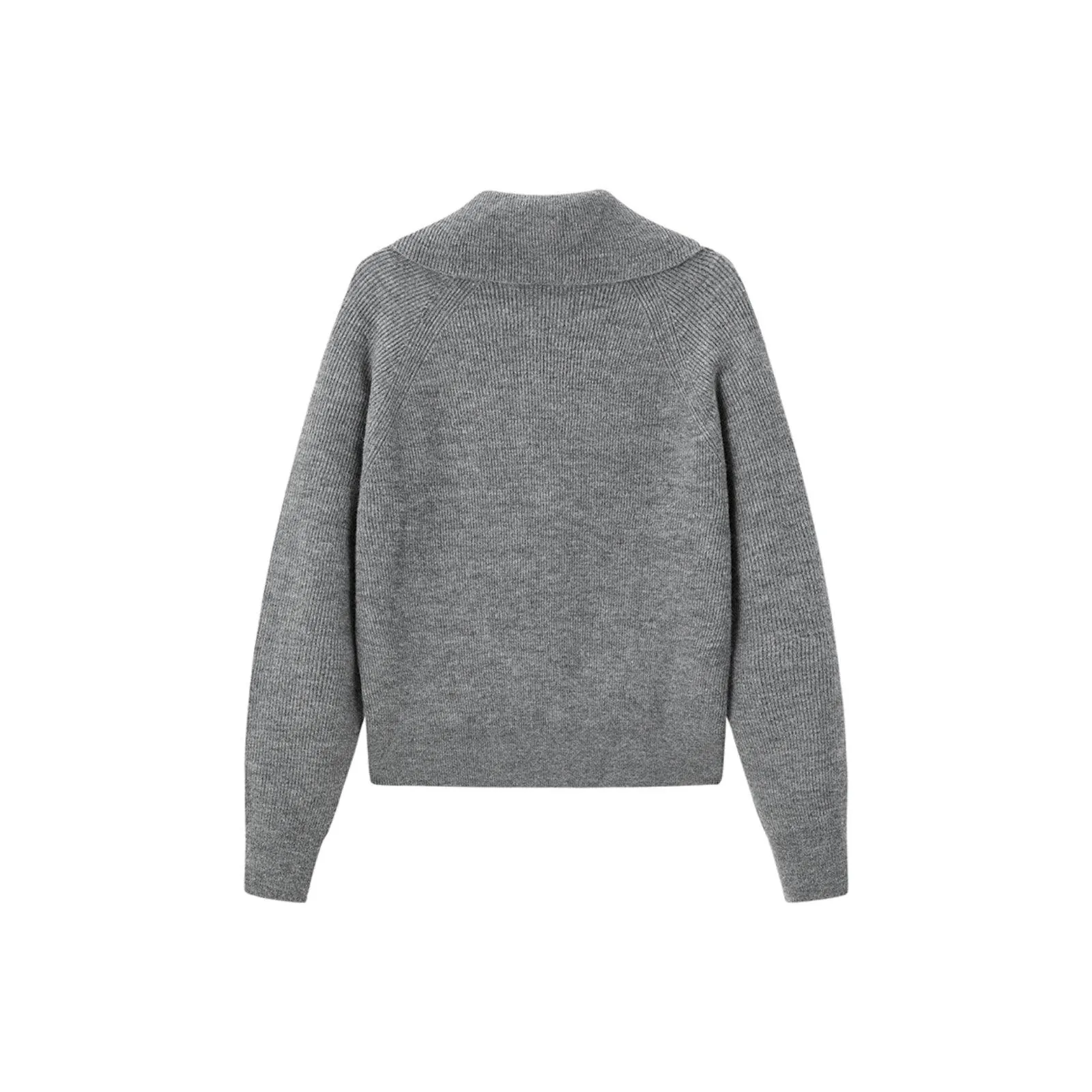 Women's Gray Half Zip Pullover sold by PEACEBIRD product image thumbnail 3