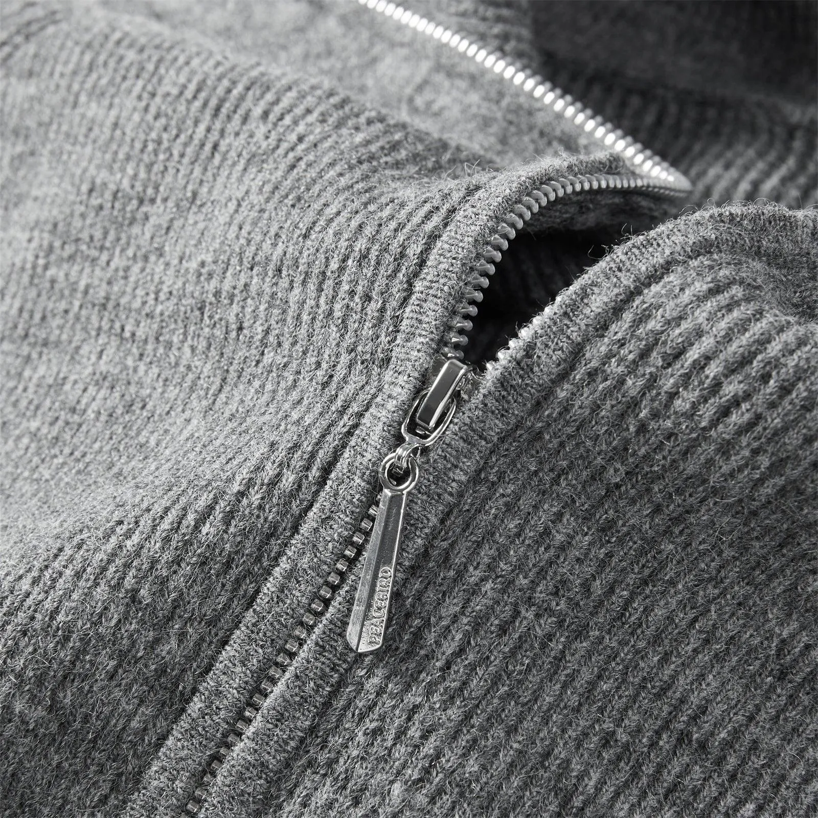 Women's Gray Half Zip Pullover sold by PEACEBIRD product image thumbnail 5