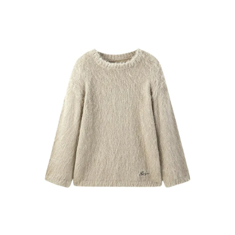 Women's Coffee Textured Knit Pullover sold by PEACEBIRD