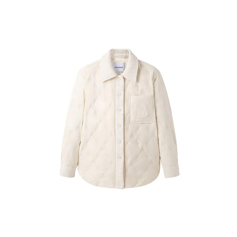 Women's Embossing Spliced Puffer Jacket sold by PEACEBIRD