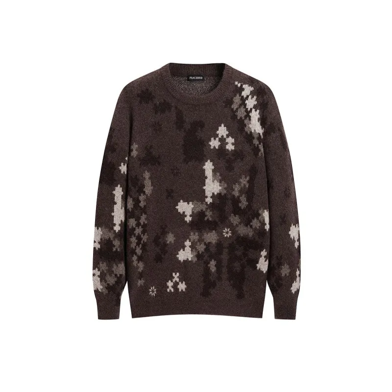 Men's Geometric Jacquard Pullover Sweater sold by PEACEBIRD