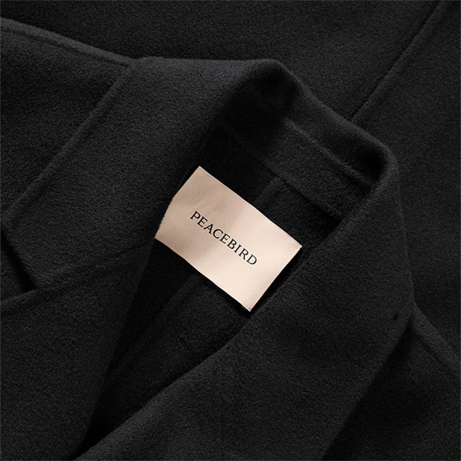 Men's Loose Fit Wool Coat sold by PEACEBIRD product image thumbnail 3