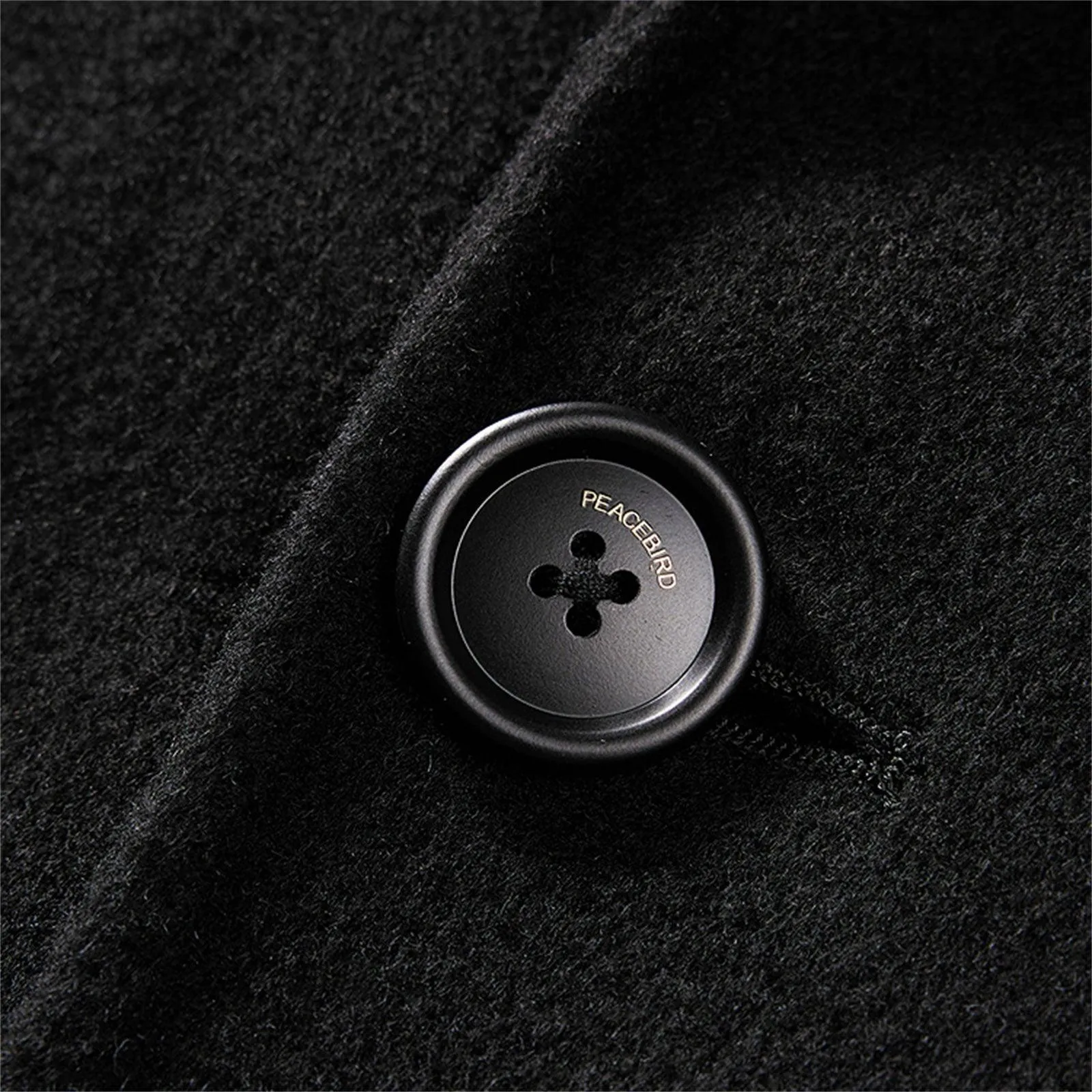 Men's Loose Fit Wool Coat sold by PEACEBIRD product image thumbnail 5