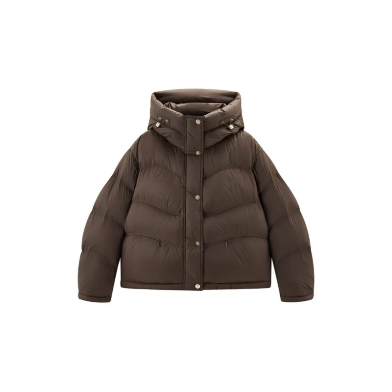 Women's Quilted Hooded Crop Puffer Jacket sold by PEACEBIRD