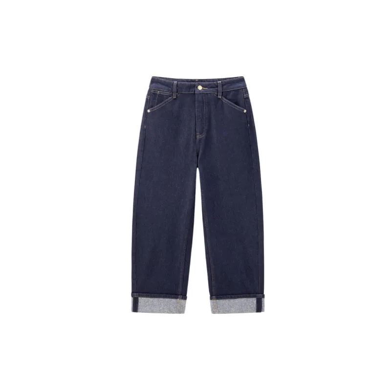 Women's Straight Cuffed Jeans sold by PEACEBIRD
