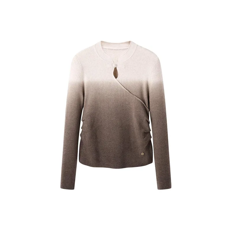 Women's Chinese Style Gradient Sweater sold by PEACEBIRD