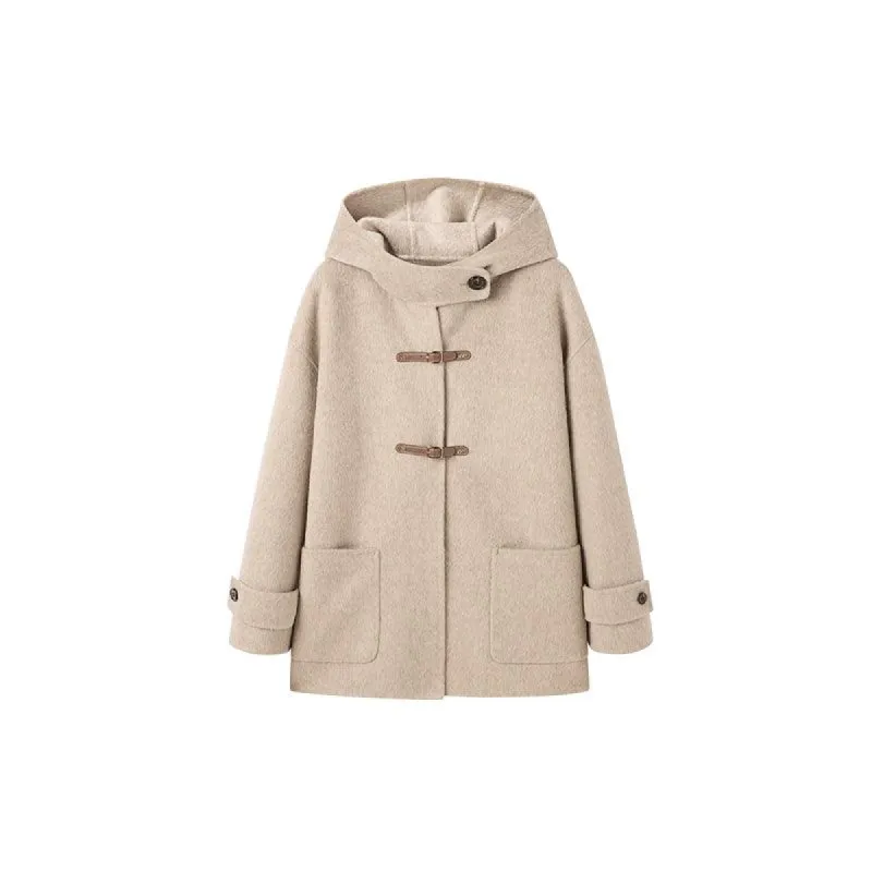 Women's Hoodie Neckline Wool Coat sold by PEACEBIRD