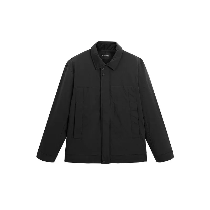 Men's Black Jacquard Puffer Jacket sold by PEACEBIRD