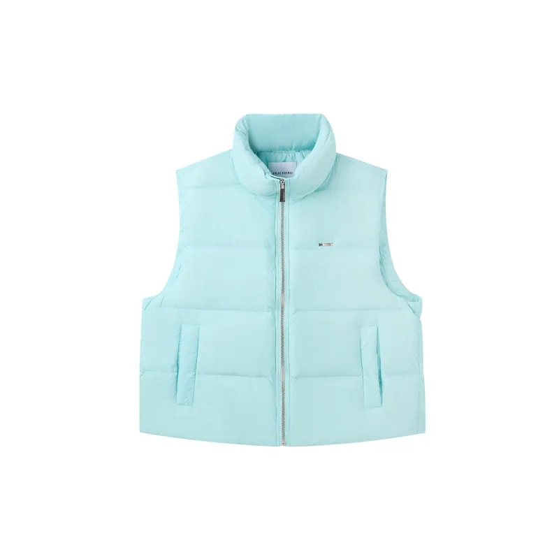 Women's Lake Blue Quilted Down Vest sold by PEACEBIRD