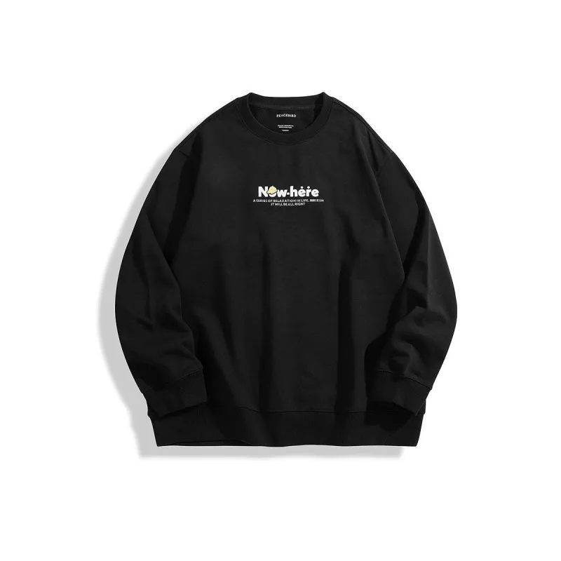 Men's Embroidery Crew Neck Sweatshirt made by PEACEBIRD