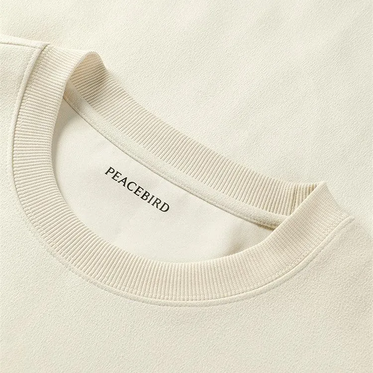 Men's Suede Sweatshirt sold by PEACEBIRD product image thumbnail 3