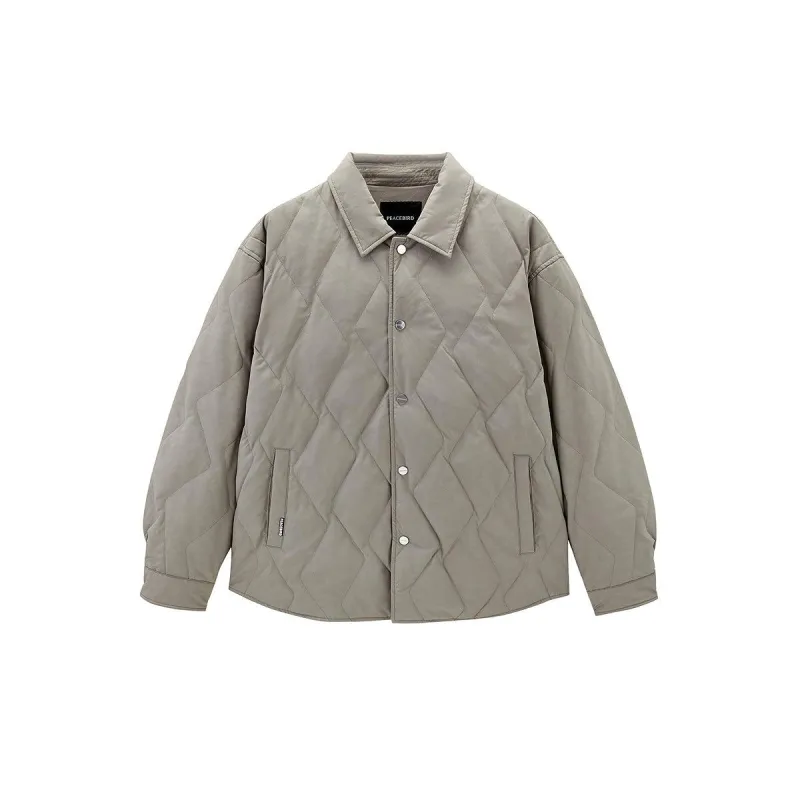 Men's Grey Puffer Jacket sold by PEACEBIRD