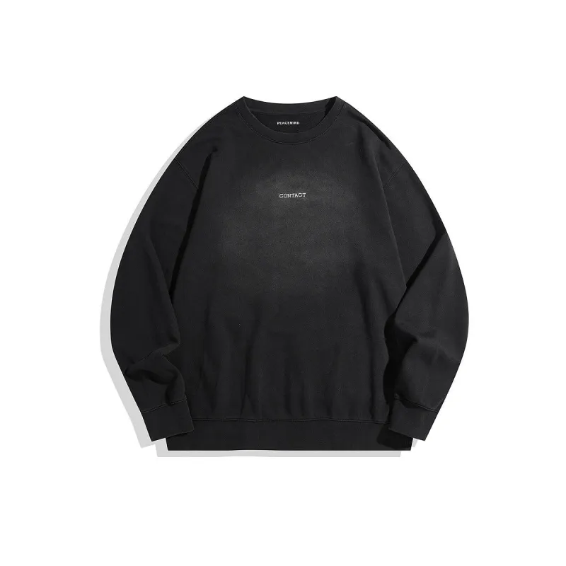 Men's Black Gradient Embroidered Sweatshirt made by PEACEBIRD