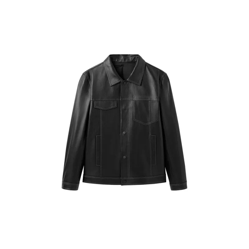 Men's Sheepskin Leather Jacket Sets with Down Liner sold by PEACEBIRD