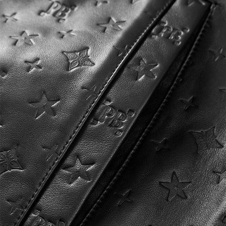 Men's 3D Printed Leather Jacket sold by PEACEBIRD product image thumbnail 4