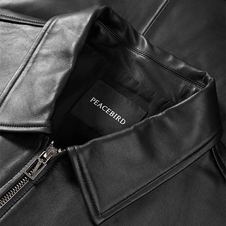 Men's 3D Printed Leather Jacket sold by PEACEBIRD product image thumbnail 3