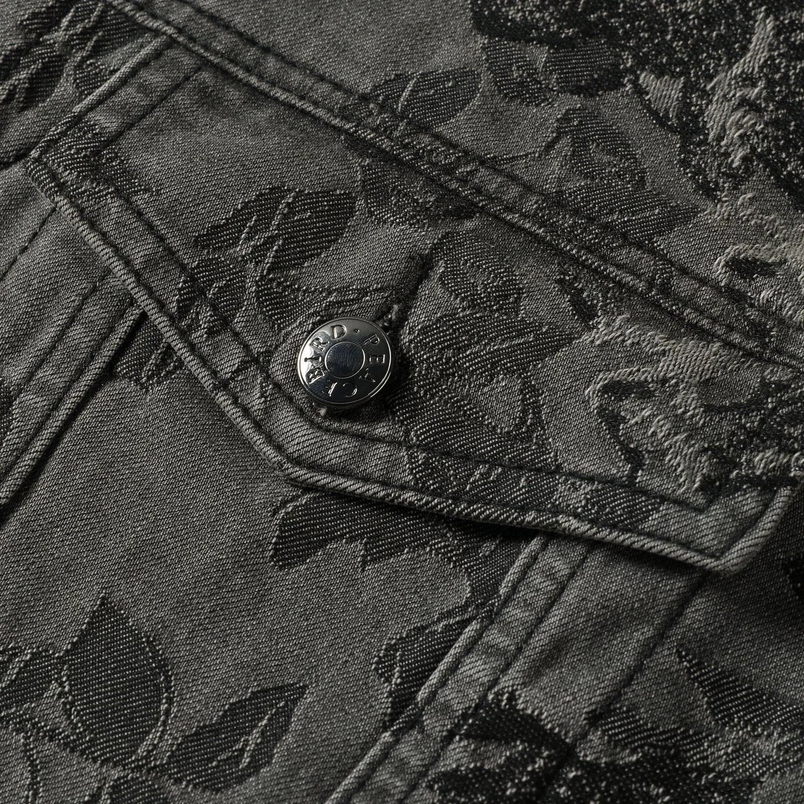 Men's Floral Jacquard Denim Jacket sold by PEACEBIRD product image thumbnail 5