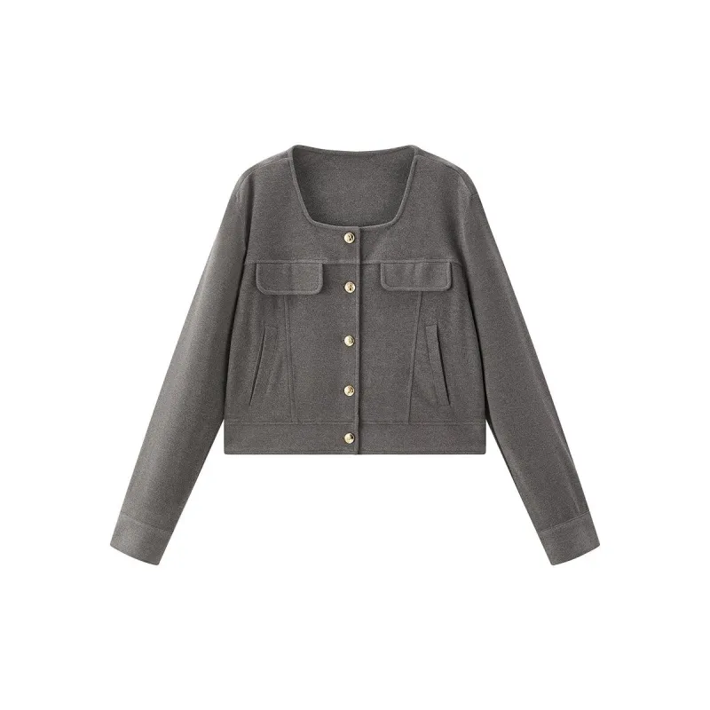 Women's Elegant Square Neck Knitted Jacket sold by PEACEBIRD