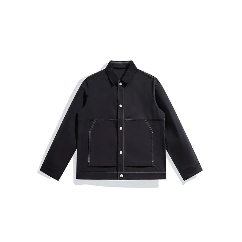 Men's Black Casual Jacket sold by PEACEBIRD