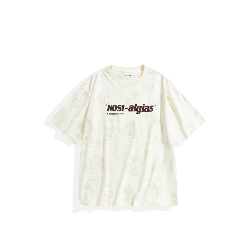 Men's Letter Embroidery Full Print T-shirt sold by PEACEBIRD