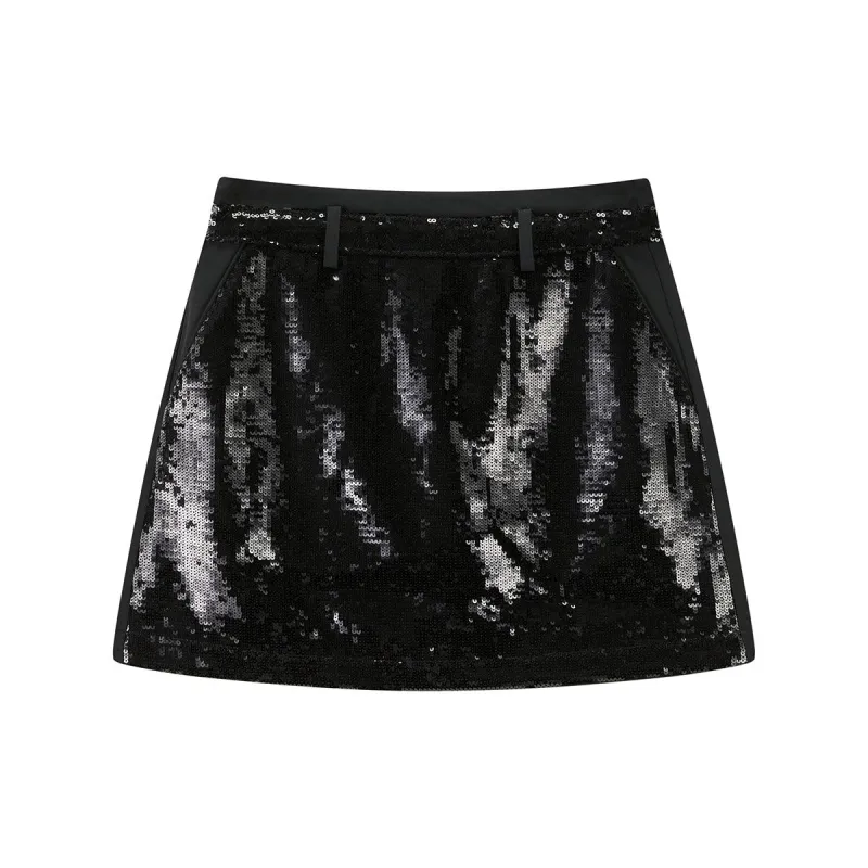 Women's Exquisite Sequined A-line Skirt sold by PEACEBIRD