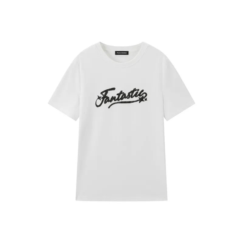 Women's Exquisite Sequined Embroidery T-shirt sold by PEACEBIRD