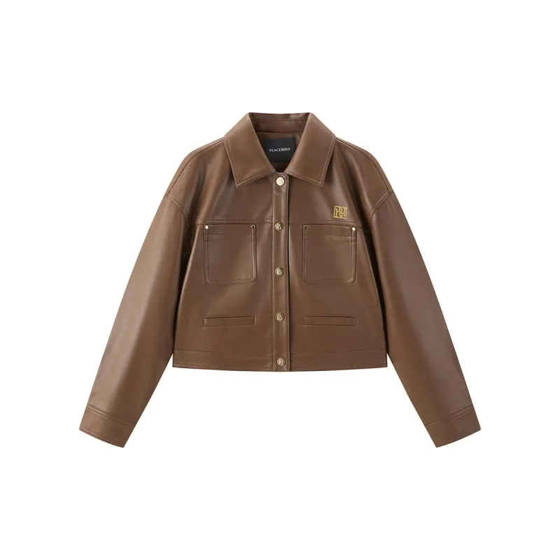 Women's Embroidery Short PU Jacket sold by PEACEBIRD