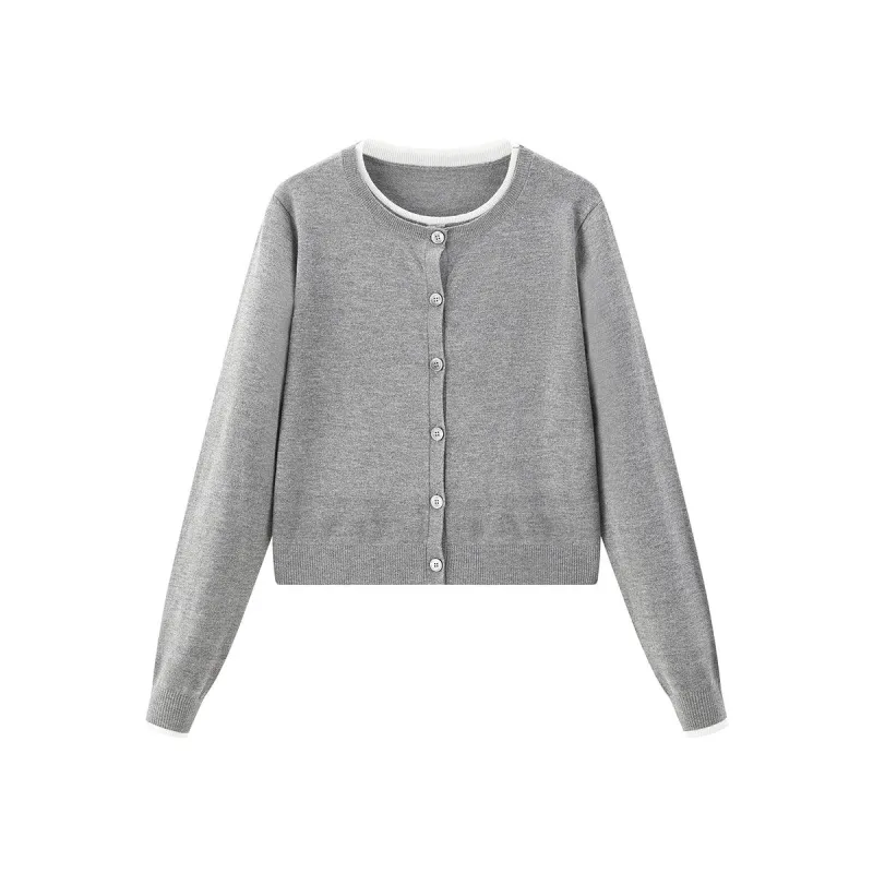 Women's Gray 2 In 1 Knit Pullover sold by PEACEBIRD