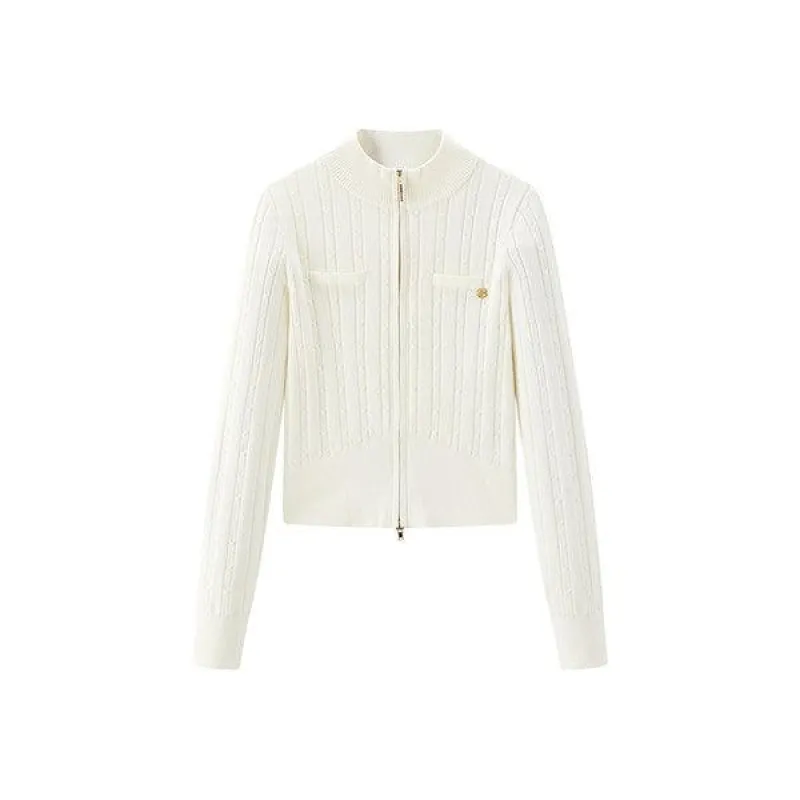 Women's Double Split Zipper Knit Cardigan sold by PEACEBIRD
