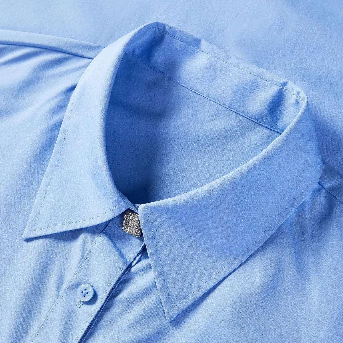 Women's Diamond Button Easy-care Shirt sold by PEACEBIRD product image thumbnail 4