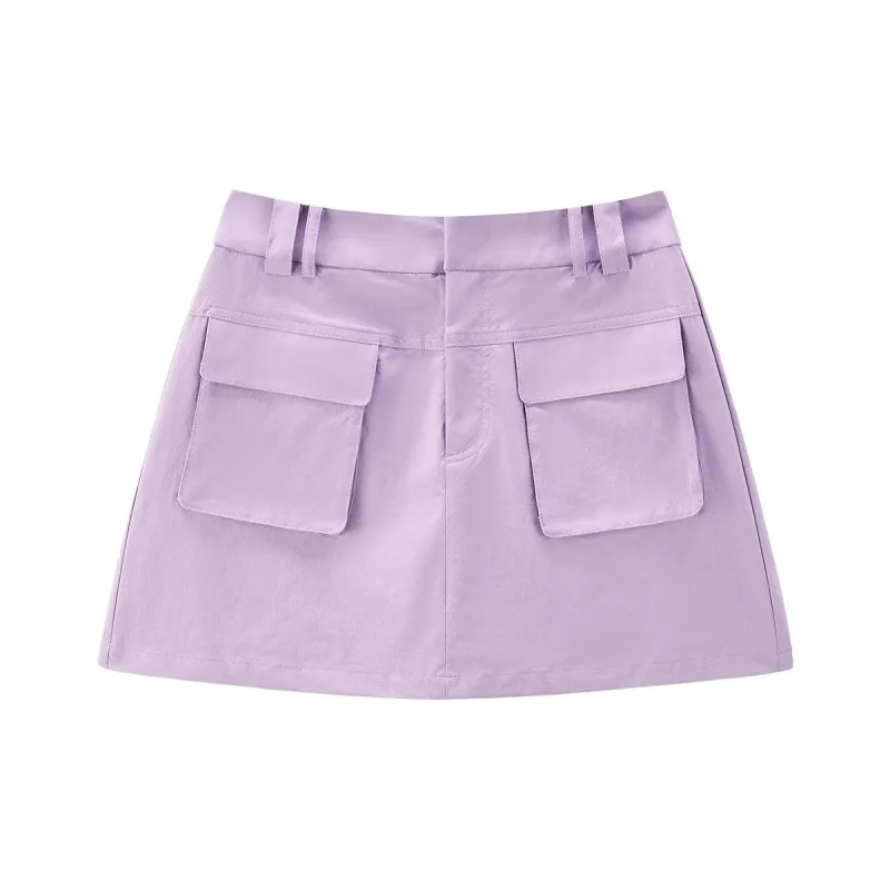 Women's Purple Sport Cargo Skirt sold by PEACEBIRD