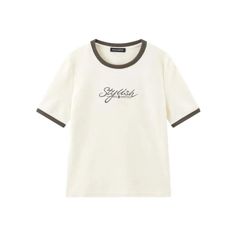 Women's Embroidered Soft Knitted T-shirt sold by PEACEBIRD