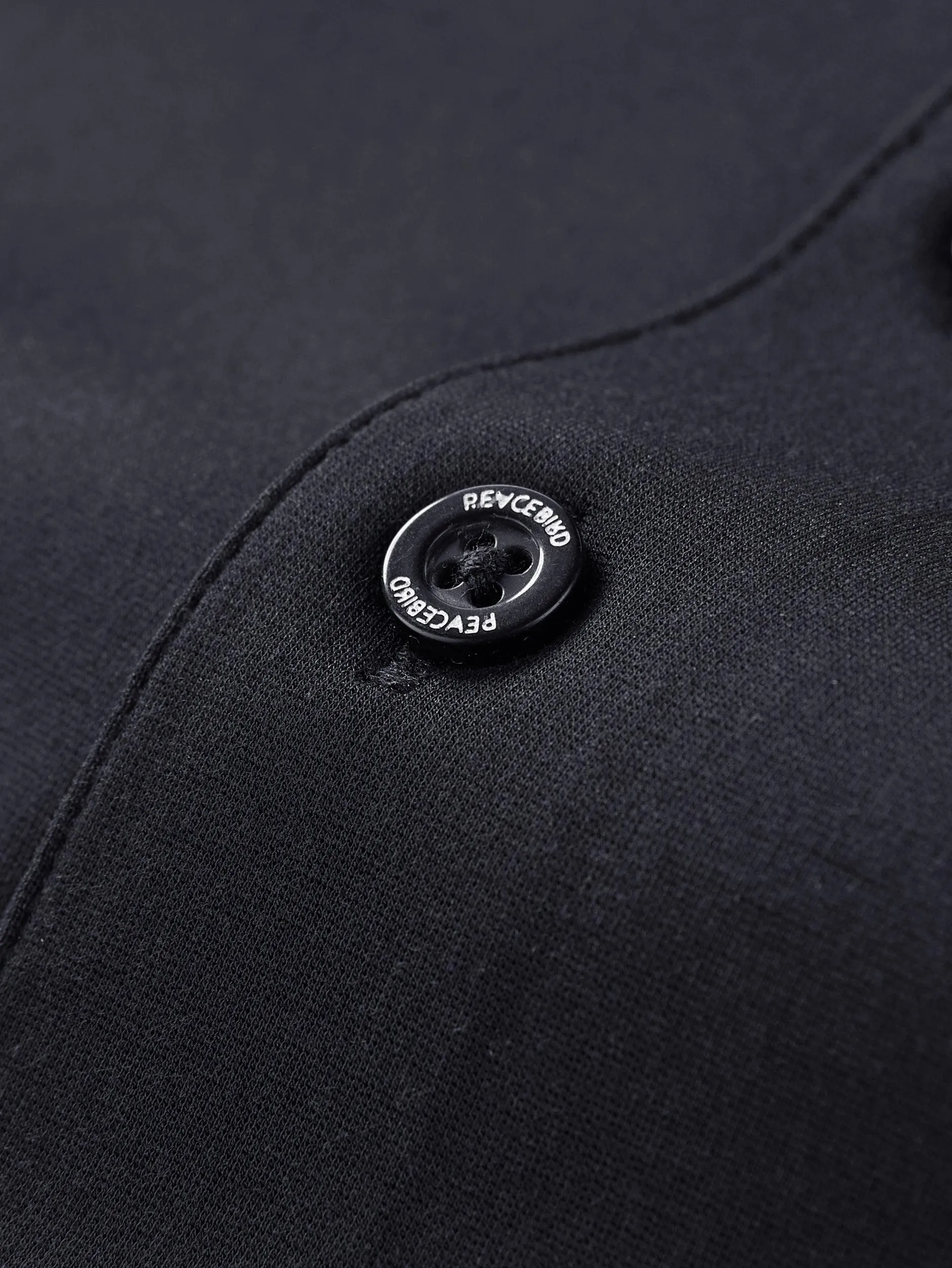 Men's Black Plain Polo Shirt sold by PEACEBIRD product image thumbnail 3