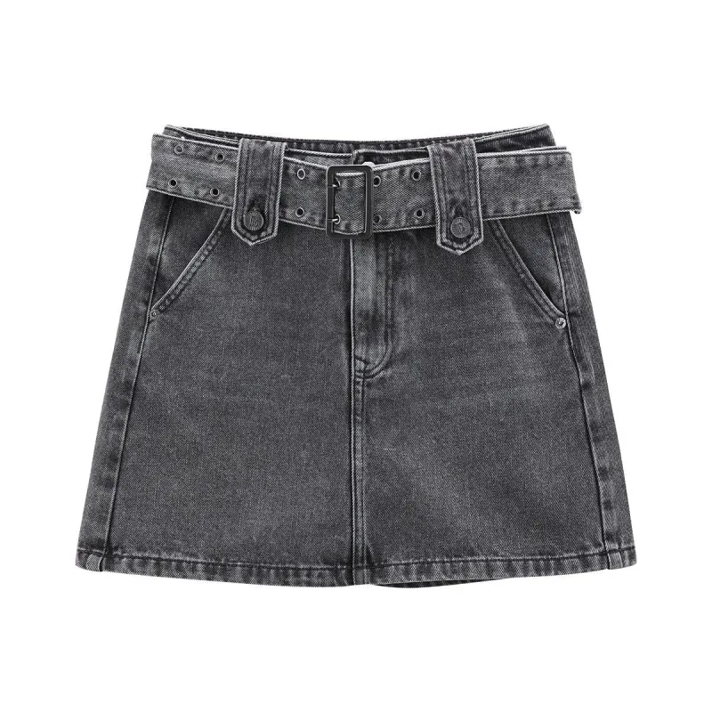 Women's High-waisted Denim Short Skirt sold by PEACEBIRD