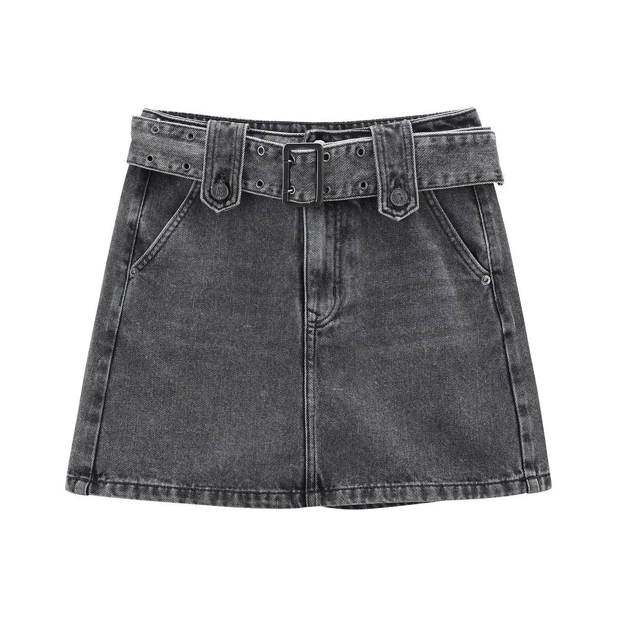 Women's High-waisted Denim Short Skirt sold by PEACEBIRD