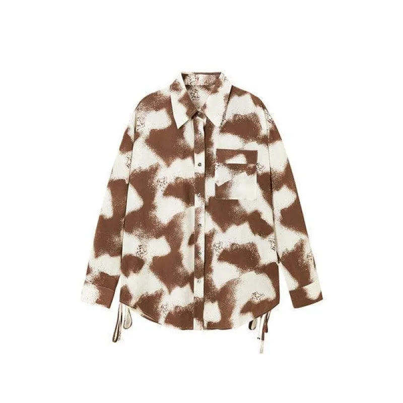 Women's Printed Drawstring Shirt sold by PEACEBIRD