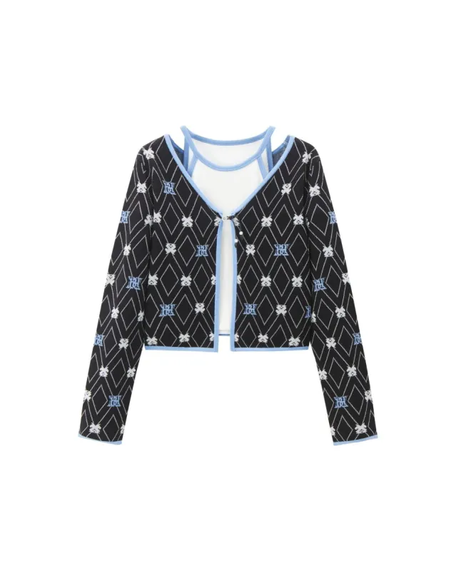Women's Buckle Two-piece Knit Cardigan Sets sold by PEACEBIRD