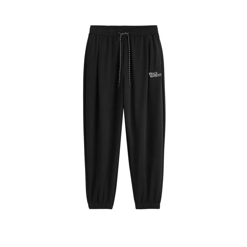 Men's Black Drawstring Pants sold by PEACEBIRD