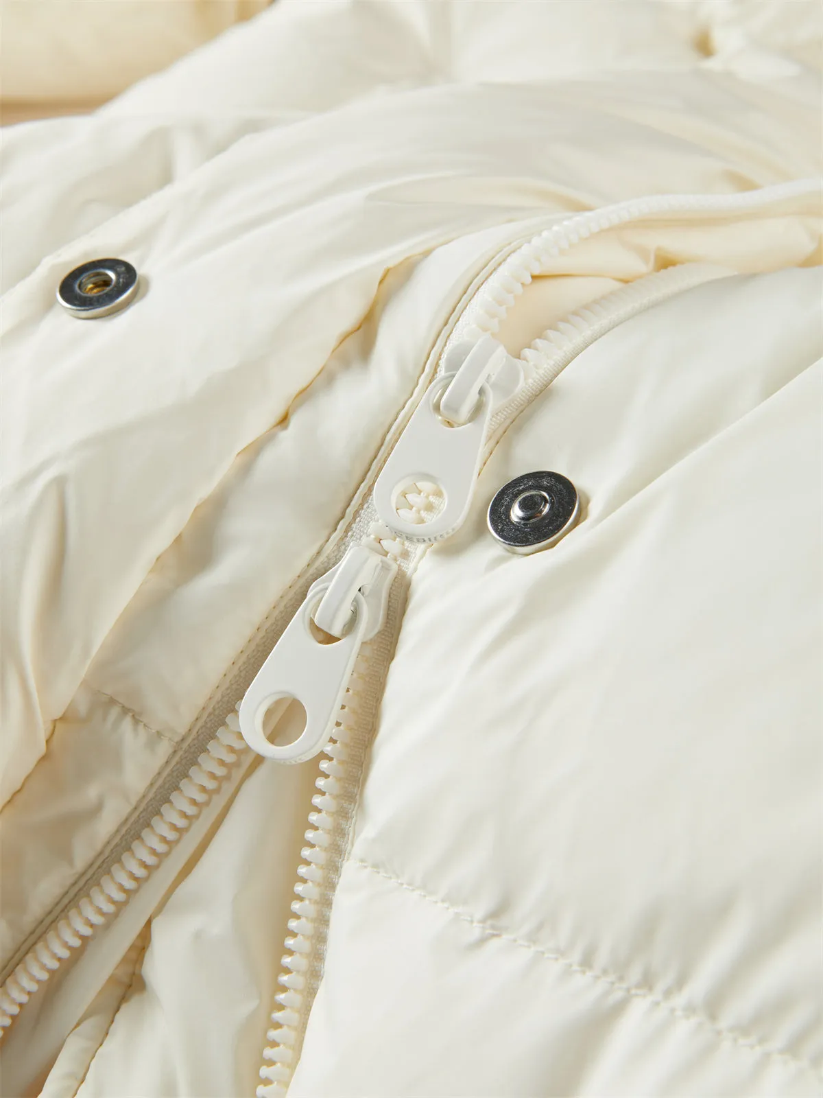 Women's Beige Quilted Long Warm Puffer Jacket sold by PEACEBIRD product image thumbnail 5