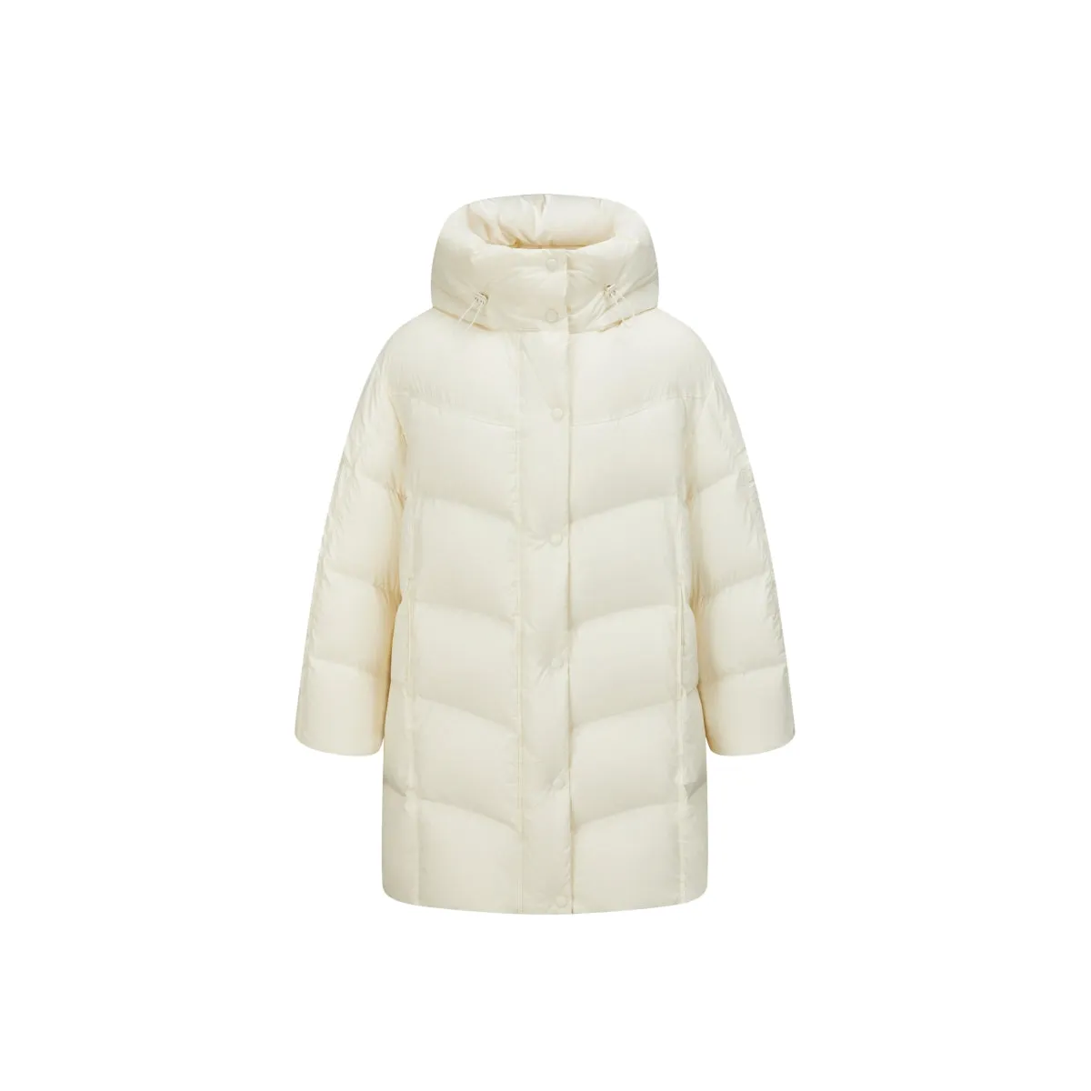 Women's Beige Quilted Long Warm Puffer Jacket sold by PEACEBIRD