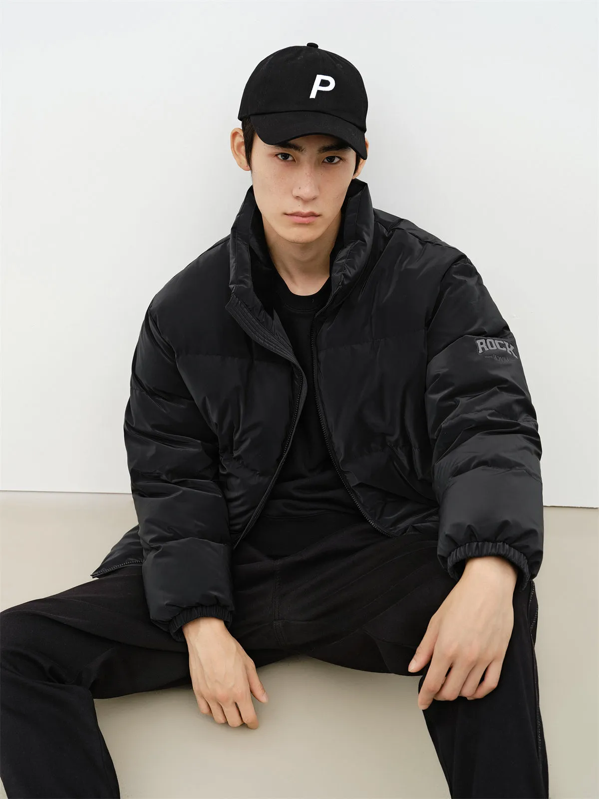 Men's Stand Collar Puffer Jacket sold by PEACEBIRD product image thumbnail 2