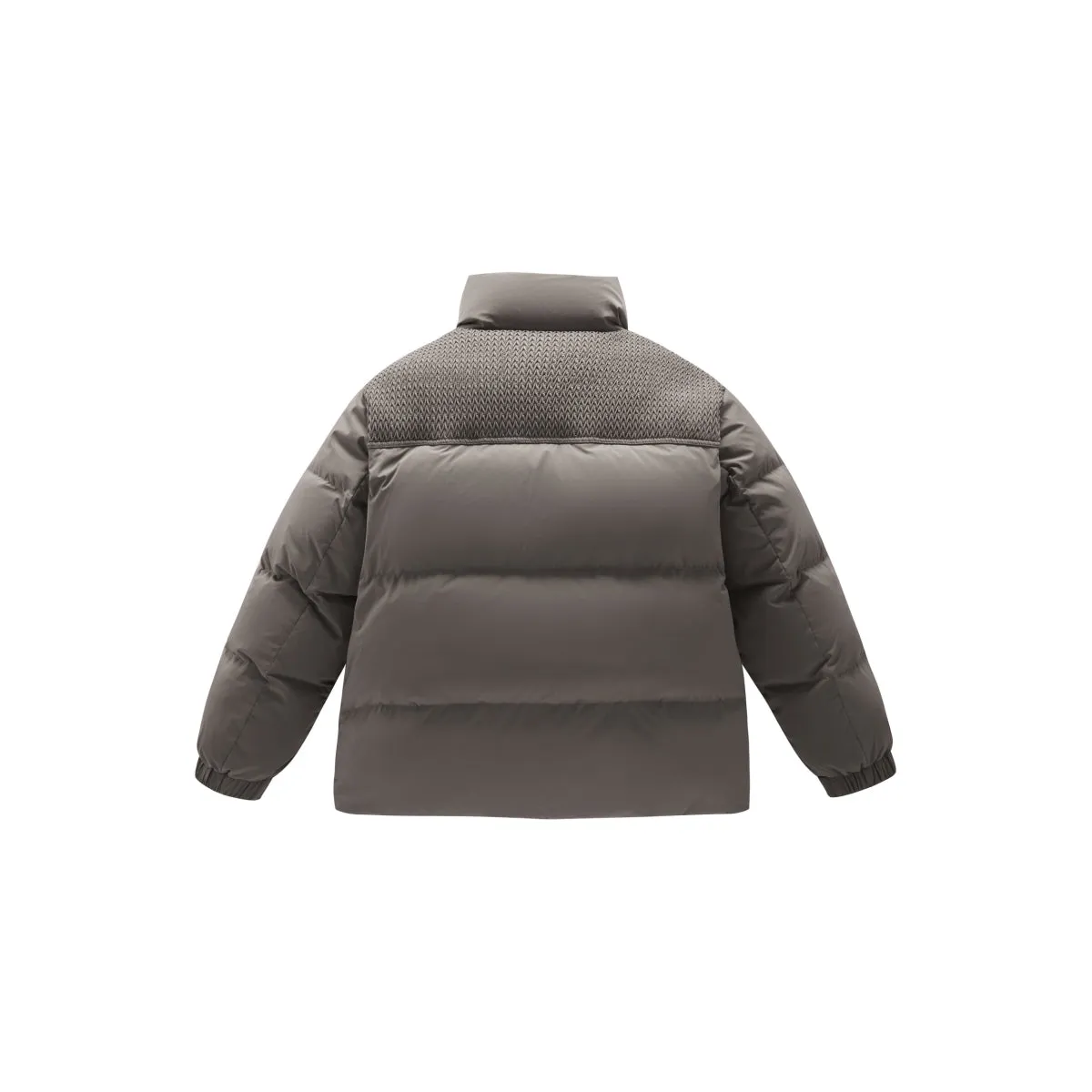 Men's Spliced Textured Puffer Jacket Khaki sold by PEACEBIRD product image thumbnail 3