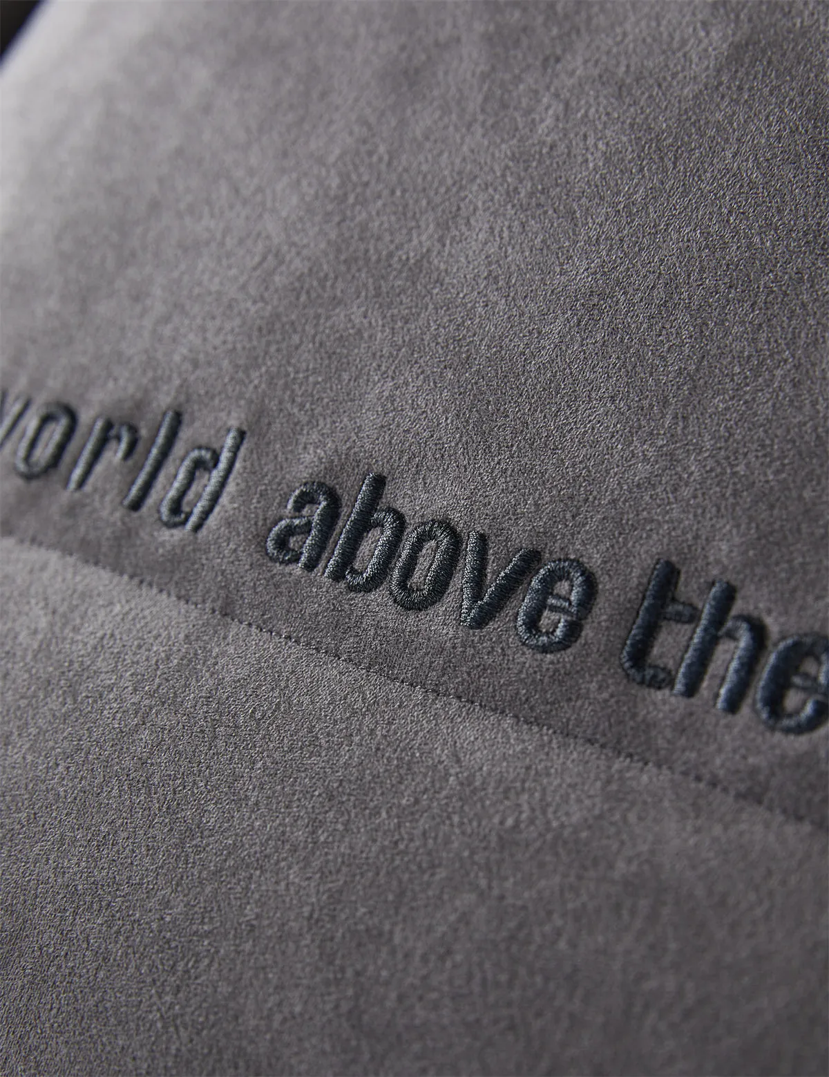 Men's Embroidery Faux Suede Puffer Jacket sold by PEACEBIRD product image thumbnail 4