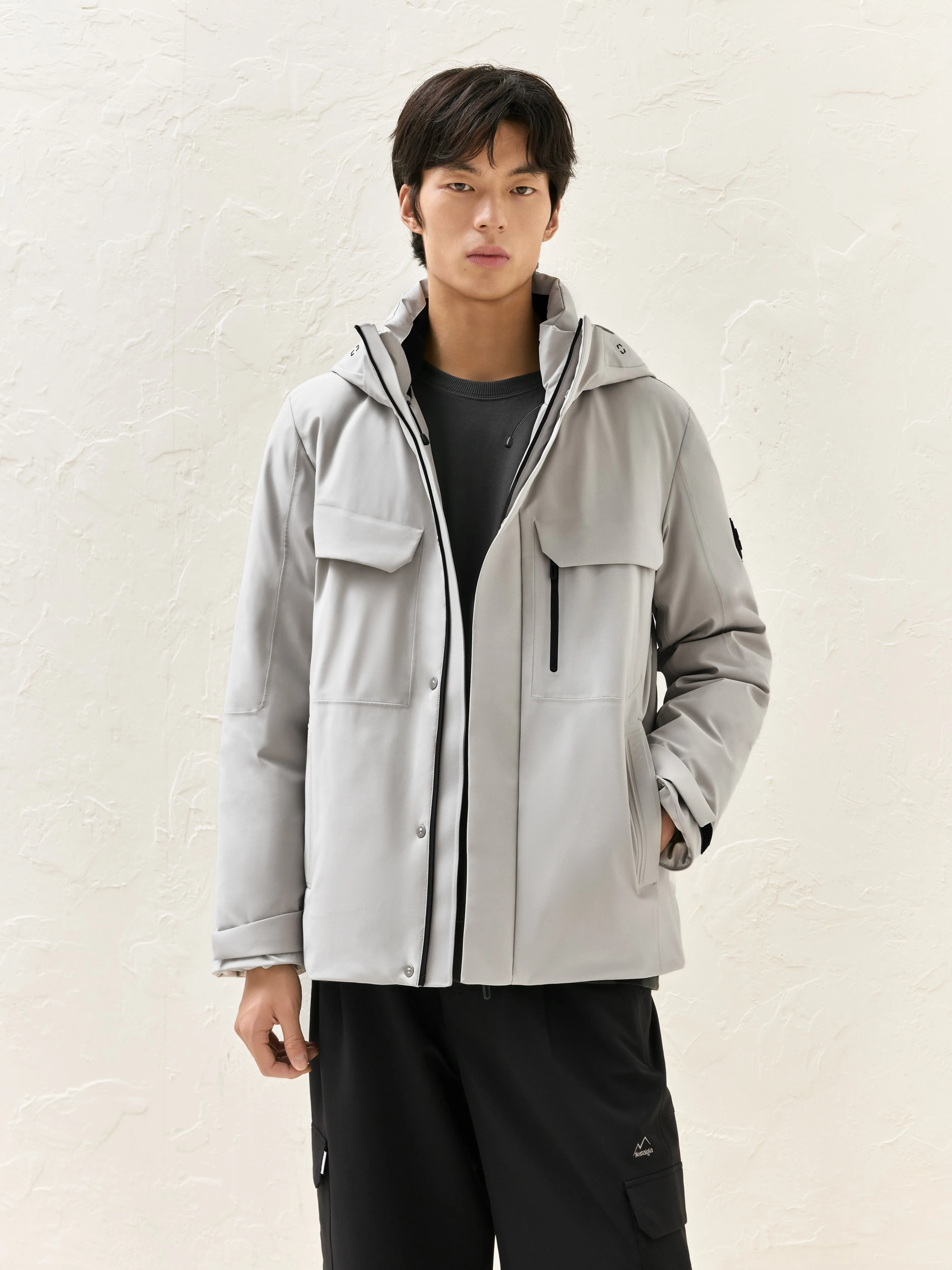 Men's Waterproof Outdoor Puffer Jacket Gray sold by PEACEBIRD product image thumbnail 2