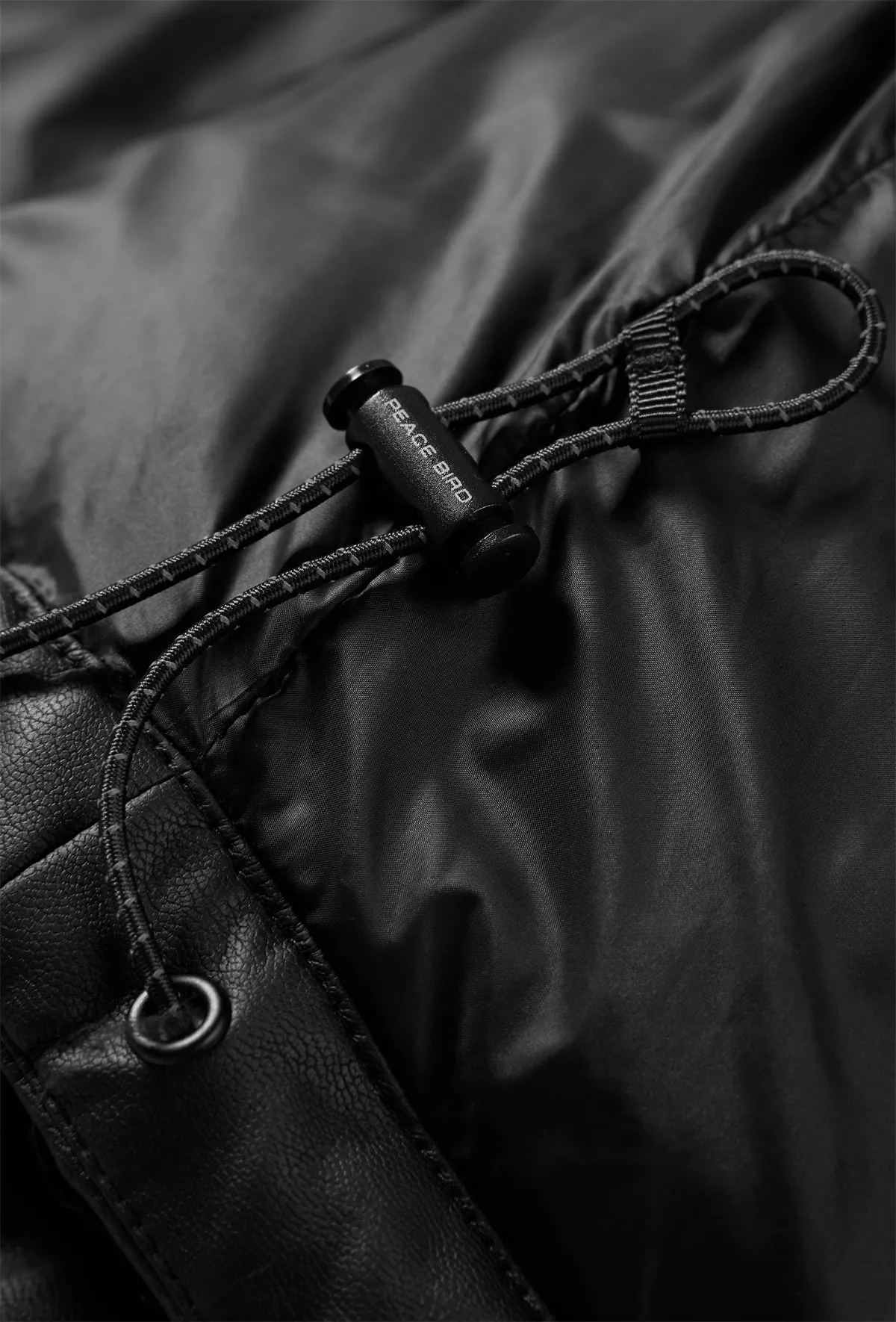 Men's Embossing PU Puffer Jacket sold by PEACEBIRD product image thumbnail 4