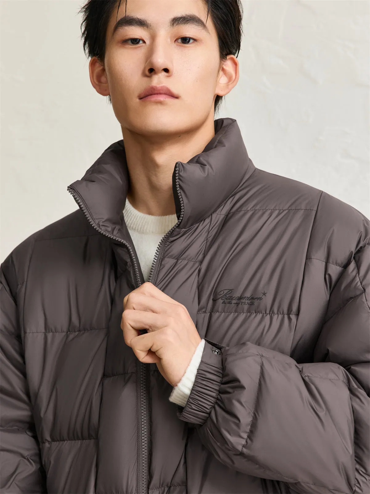 Men's 95% Light Down Warm Puffer Jacket Brown sold by PEACEBIRD product image thumbnail 2