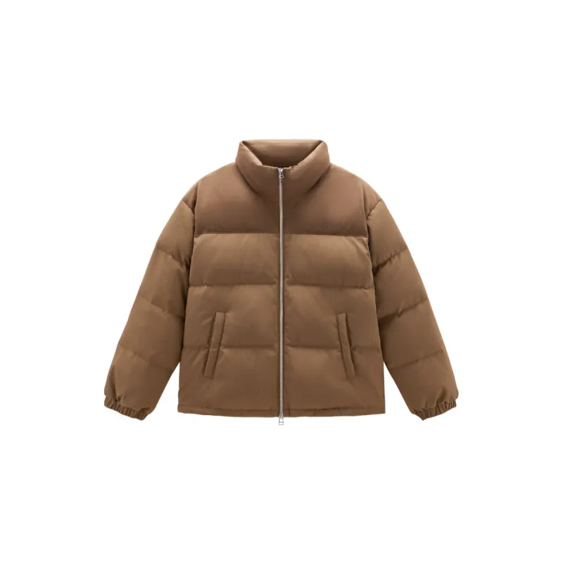 Men's Vintage Corduroy Spliced Puffer Jacket sold by PEACEBIRD